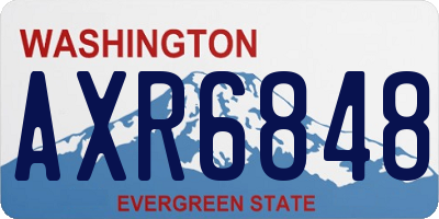 WA license plate AXR6848