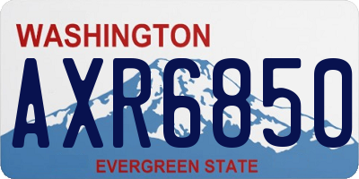 WA license plate AXR6850