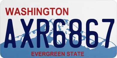 WA license plate AXR6867