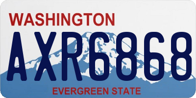 WA license plate AXR6868