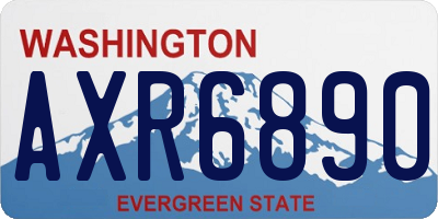 WA license plate AXR6890
