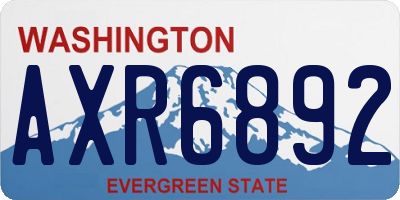WA license plate AXR6892