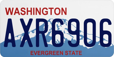 WA license plate AXR6906