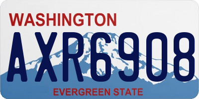 WA license plate AXR6908