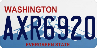 WA license plate AXR6920