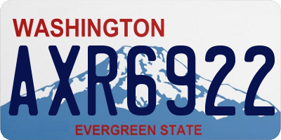 WA license plate AXR6922