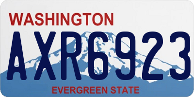 WA license plate AXR6923