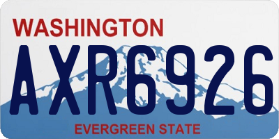 WA license plate AXR6926