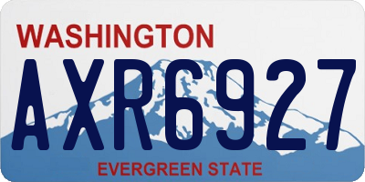 WA license plate AXR6927