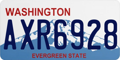 WA license plate AXR6928