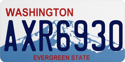 WA license plate AXR6930
