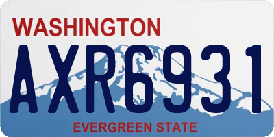 WA license plate AXR6931
