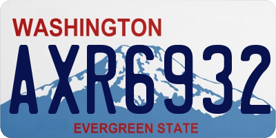WA license plate AXR6932