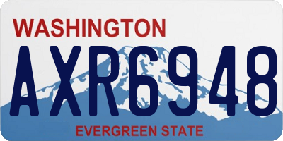 WA license plate AXR6948