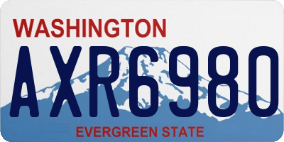 WA license plate AXR6980
