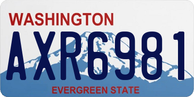 WA license plate AXR6981