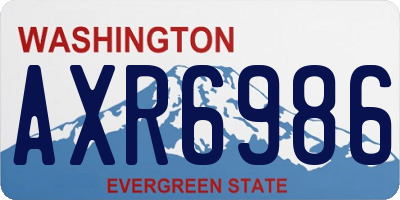 WA license plate AXR6986