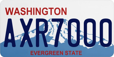 WA license plate AXR7000