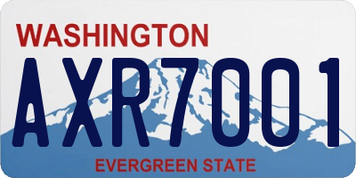 WA license plate AXR7001