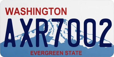 WA license plate AXR7002