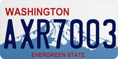 WA license plate AXR7003