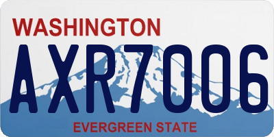 WA license plate AXR7006