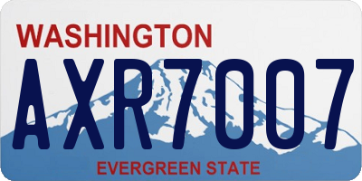 WA license plate AXR7007