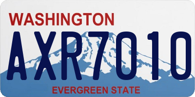 WA license plate AXR7010