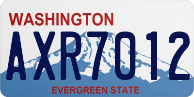 WA license plate AXR7012
