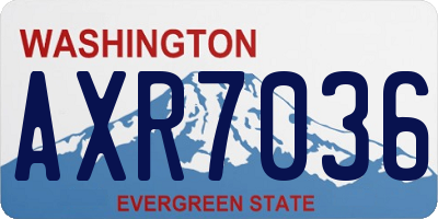 WA license plate AXR7036