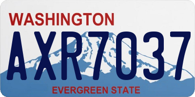 WA license plate AXR7037