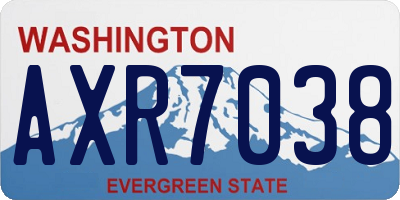 WA license plate AXR7038