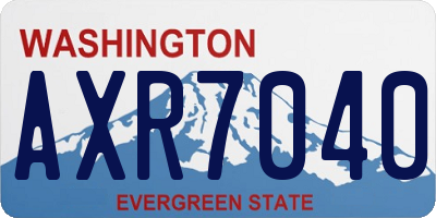 WA license plate AXR7040