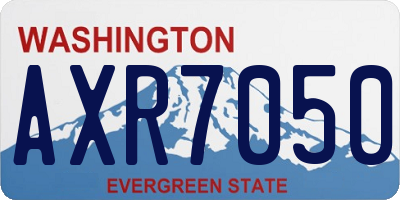 WA license plate AXR7050