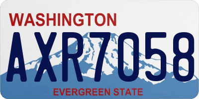 WA license plate AXR7058