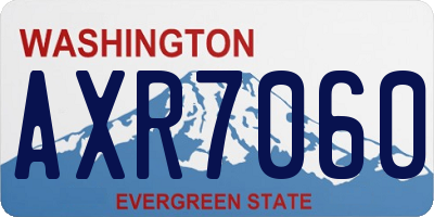 WA license plate AXR7060