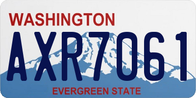 WA license plate AXR7061