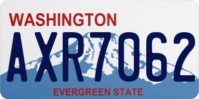 WA license plate AXR7062