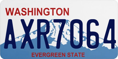 WA license plate AXR7064