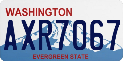 WA license plate AXR7067
