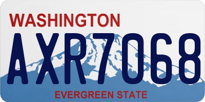 WA license plate AXR7068