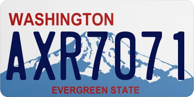 WA license plate AXR7071