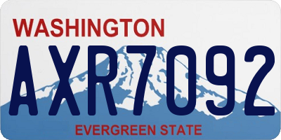 WA license plate AXR7092