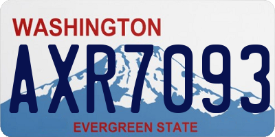 WA license plate AXR7093