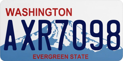 WA license plate AXR7098
