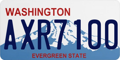 WA license plate AXR7100