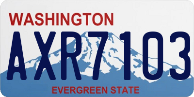 WA license plate AXR7103