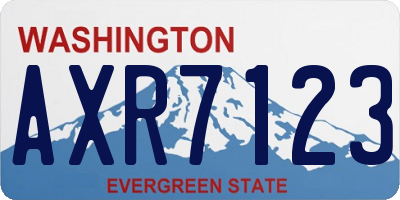 WA license plate AXR7123