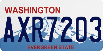 WA license plate AXR7203
