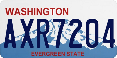 WA license plate AXR7204